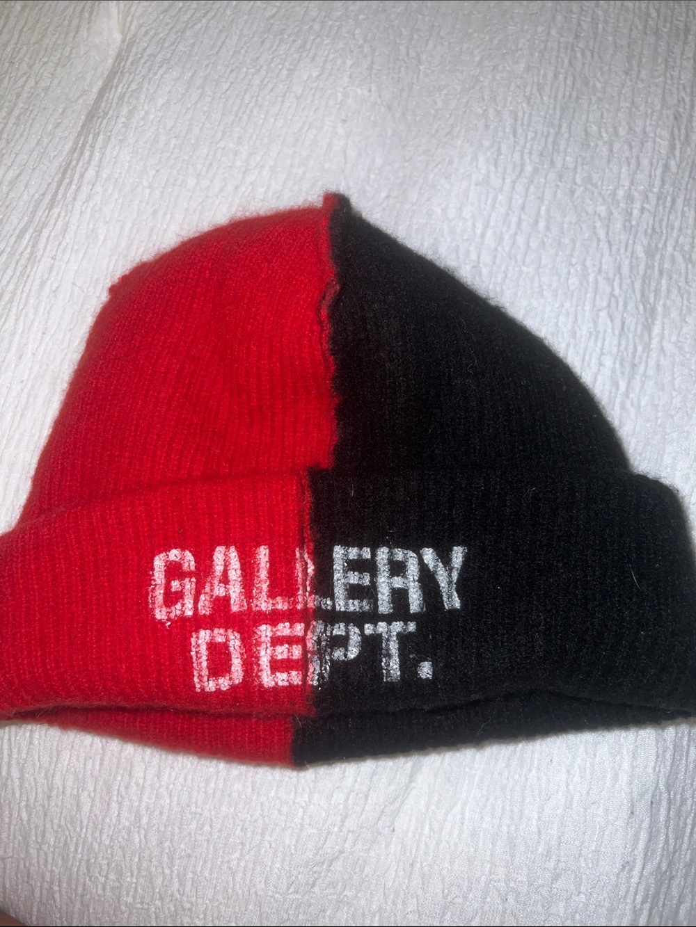 Gallery Dept Red & Black Split Knit Beanie